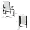 Outsunny Pieces Patio Folding Chair Set, Outdoor Portable Loungers for Camping Pool Beach Deck, Lawn Chairs with Armrest Steel Frame, Cream White