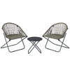 Outsunny Patio Bistro Set, Folding Patio Furniture Set with 2 Chairs and Table, Grey