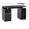 HOMCOM Study Desk Writing Table for Home Office, Student Workstation with Drawers, Sliding Shelf and Storage, Black