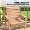 Outsunny Wooden Garden Dining Chair, Outdoor Chair Garden Armchair with Curved Seat and Wide Armrests, Natural Wood Finish