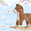 HOMCOM Kids Classic Rocking Horse, with Moving Mouth, Neighing Sounds, Brown