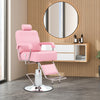 Salon Chair Hydraulic Barber Chair with Adjustable Headrest-Pink