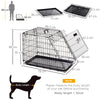 Pawhut Trapeze Collapsible Dog Pet Travel Box Cage Removable Tray 78 x 47 x 55cm