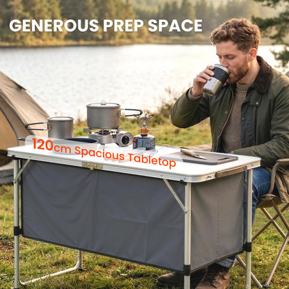 Outsunny Camping Cupboards in Silver