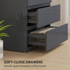 HOMCOM High Gloss Chest of Drawers, 4-Drawer Storage Cabinets, Modern Dresser for Bedroom, Grey