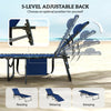 Outsunny Five-Position Reclining Sun Loungers Set of 2 - Dark Blue
