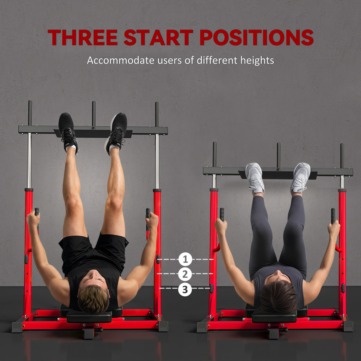 SPORTNOW Vertical Leg Press Machine with Adjustable Leg in Red