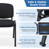 Set of 10 Conference Room Chairs with Upholstered Back and Seat-Black
