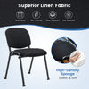 Set of 10 Conference Room Chairs with Upholstered Back and Seat-Black