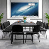 Set of 10 Stackable Home Office Chairs with Waterfall Seat and Metal Frame-Black