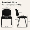 Set of 10 Stackable Home Office Chairs with Waterfall Seat and Metal Frame-Black
