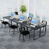 Set of 10 Stackable Waiting Room Chairs with Mesh Backrest-Black