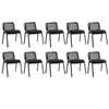 Set of 10 Stackable Waiting Room Chairs with Mesh Backrest-Black