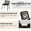 Set of 10 Stackable Waiting Room Chairs with Mesh Backrest-Black