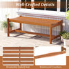 Set of 2 112cm Patio Wood Bench Set of 2 Outdoor Solid Hardwood Dining Bench
