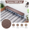 Set of 2 180cm Folding Bench Rattan-Like HDPE Seat with Lock-Coffee