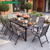 Set of 2/4 Breathable Fabric Folding Patio Chairs with 5-Position Adjustable Backrests-Grey