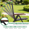 Set of 2/4 Breathable Fabric Folding Patio Chairs with 5-Position Adjustable Backrests-Grey