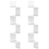 Set of 2 5-Tier Corner Shelf Wall Mount Floating Corner Bookshelf Corner Ladder Shelf-White