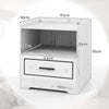Set of 2 LED Nightstand with USB and Type-C Port-White