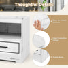 Set of 2 LED Nightstand with USB and Type-C Port-White