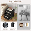 Set of 2 Nightstand with 3 Drawer for Bedroom Compact Storage Chest-Black