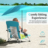 Set of 2 Portable Beach Umbrella Chair with Adjustable Parasol