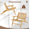 Set of 2 Teak Wood Outdoor Reclining Chair Natural Mid Century Accent Armchair