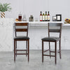 Set of 4 63.5 cm Counter Height Upholstered Bar Stools with Soft Padded Seat
