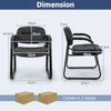 Set of 4 Waiting Room Chairs with Sled Base and Padded Arm Rest-Black