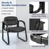 Set of 4 Waiting Room Chairs with Sled Base and Padded Arm Rest-Black