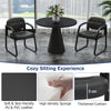 Set of 4 Waiting Room Chairs with Sled Base and Padded Arm Rest-Black