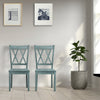 Set of 2 Armless Wood Dining Chairs with Ergonomic Fluted Seat