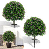 Set of 2 Boxwood Topiary Ball Trees with Ground Spikes for Yard
