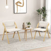 Set of 2 Dining Chairs Folding Kitchen Chair with Rubber Wood Legs-Natural
