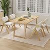 Set of 2 Dining Chairs Folding Kitchen Chair with Rubber Wood Legs-Natural