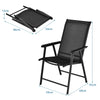 Set of 2 Folding Outdoor Dining Chairs with Ergonomic Armrests-Black