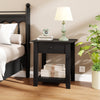 Set of 2 Nightstand with Drawer 3-Tier Modern Bedside Table-Black