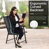 Set of 2 Folding Outdoor Dining Chairs with Ergonomic Armrests-Grey