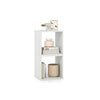 Set of 2 Bookcase Stackable Standing Nightstand with Storage Cubes-White