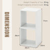 Set of 2 Bookcase Stackable Standing Nightstand with Storage Cubes-White