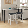 Set of 2 Upholstered Bar Stool 76cm Backless Height Bar with Footrest-White