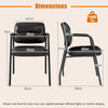 Set of 2 Waiting Room Chairs with Integrated Armrests No Wheels-Brown