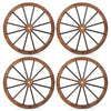 Set of 4 Decorative Wooden Wagon Wheels for Garden Bar