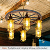 Set of 4 Decorative Wooden Wagon Wheels for Garden Bar