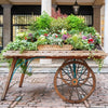 Set of 4 Decorative Wooden Wagon Wheels for Garden Bar