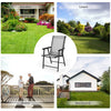 Set of 4 Folding Chairs in Fabric and Metal Garden Chairs-Grey