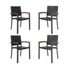 Set of 4 Outdoor PE Wicker Stackable Chairs Patio Dining Chairs