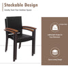 Set of 4 Outdoor PE Wicker Stackable Chairs Patio Dining Chairs