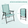 Set of 4 Folding Garden Chairs with Armrests for Yard Lawn Poolside-Green